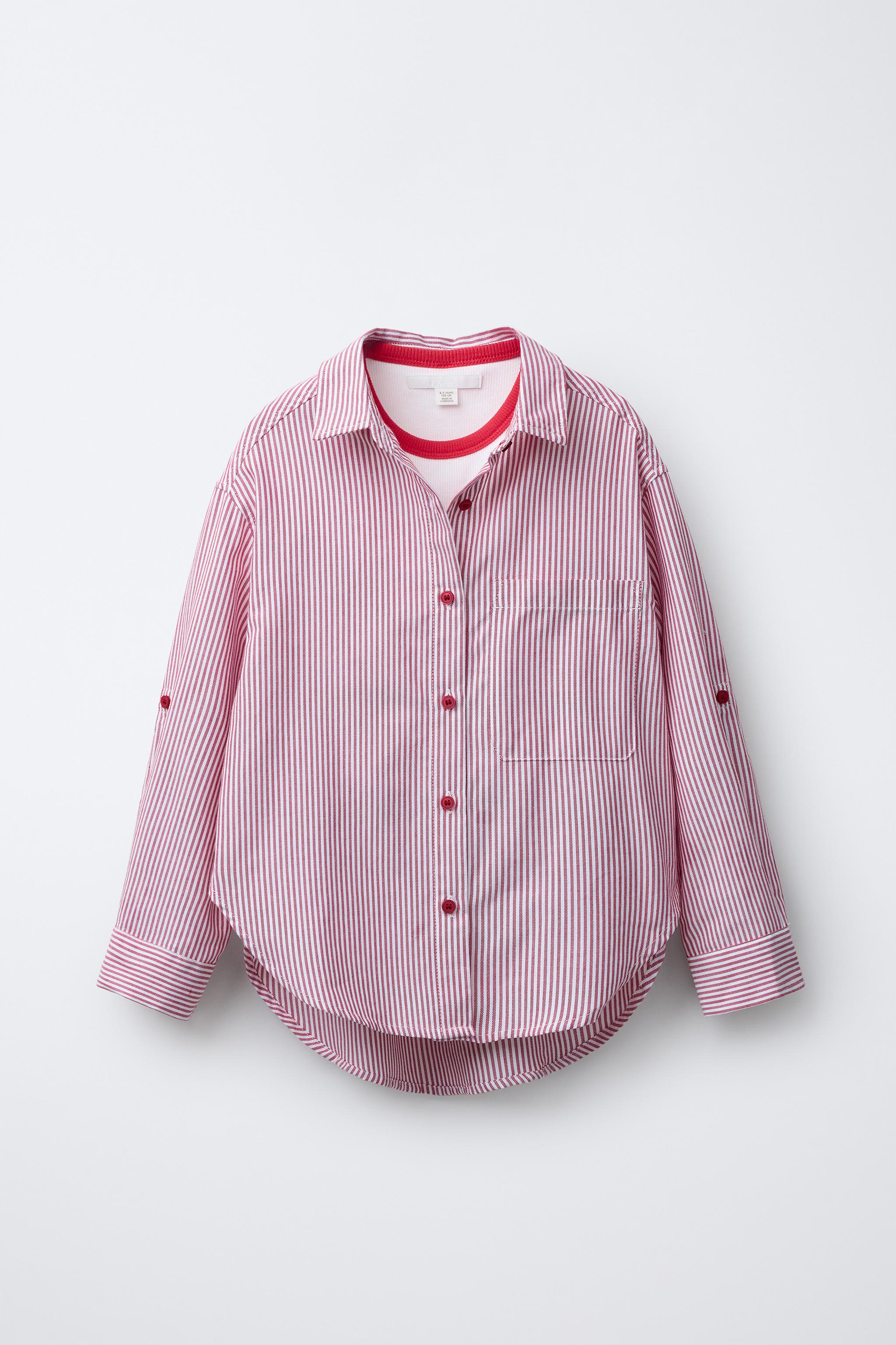 STRIPED SHIRT PACK WITH CONTRAST RIB T-SHIRT